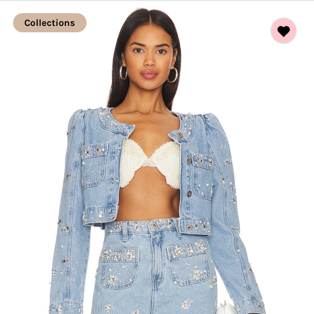 Patbo hand beaded denim jacket 😍 XS